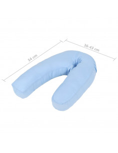 Cuscino per Gravidanza a Forma di J 54x(36-43) cm Blu