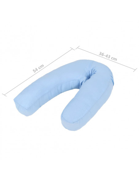 Cuscino per Gravidanza a Forma di J 54x(36-43) cm Blu