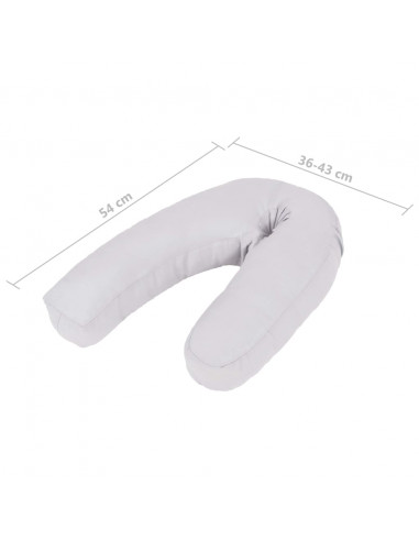 Cuscino per Gravidanza a Forma di J 54x(36-43) cm Grigio