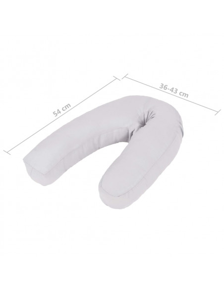 Cuscino per Gravidanza a Forma di J 54x(36-43) cm Grigio Cuscino per Gravidanza a Forma di J 54x(36-43) cm Grigio