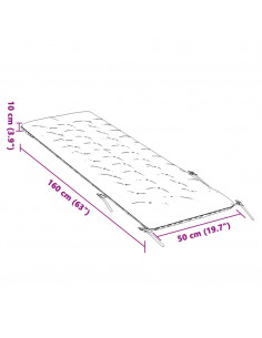 Cuscino per Lettino Grigio 160x50x10 cm Finta Pelle Scamosciata