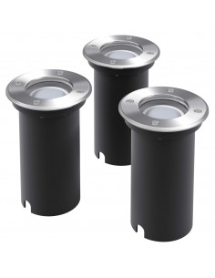 Faretti Carrabili da Esterno a LED 3 pz Rotondi 2