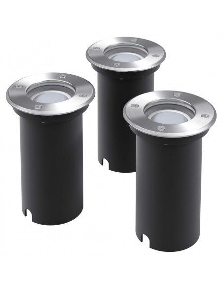 Faretti Carrabili da Esterno a LED 3 pz Rotondi