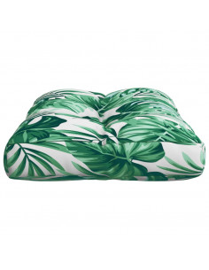 Cuscino per Pallet con Motivo a Foglie 60x40x12 cm in Tessuto