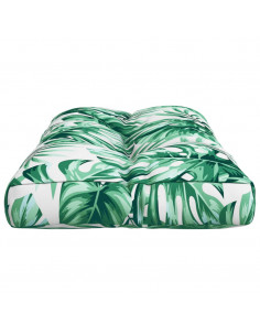Cuscino per Pallet con Motivo a Foglie 80x40x12 cm in Tessuto