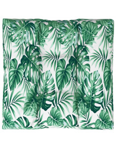 Cuscino per Pallet con Motivo a Foglie 80x80x12 cm in Tessuto