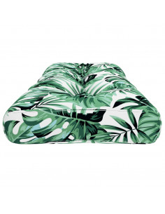 Cuscino per Pallet Motivo a Foglie 120x40x12 cm Tessuto