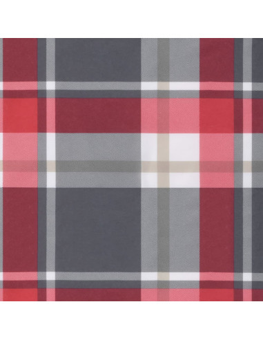 Cuscino per Panca a Quadri Rossi 150x50x4 cm Tessuto Oxford