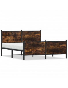 Giroletto senza Materaso in Metallo Rovere Fumo 140x190 cm 2