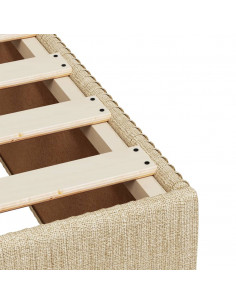 Giroletto a Molle con Materasso Crema 90x190 cm in Tessuto