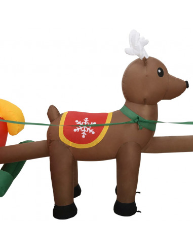 Decorazione Babbo Natale Gonfiabile con Renne LED 490 cm