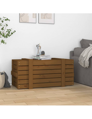 Contenitore Portaoggetti Miele 91x40,5x42cm Legno Massello Pino