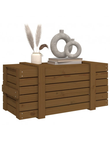 Contenitore Portaoggetti Miele 91x40,5x42cm Legno Massello Pino