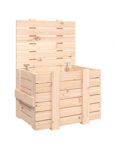 Contenitore Portaoggetti 58x40,5x42 cm Legno Massello di Pino