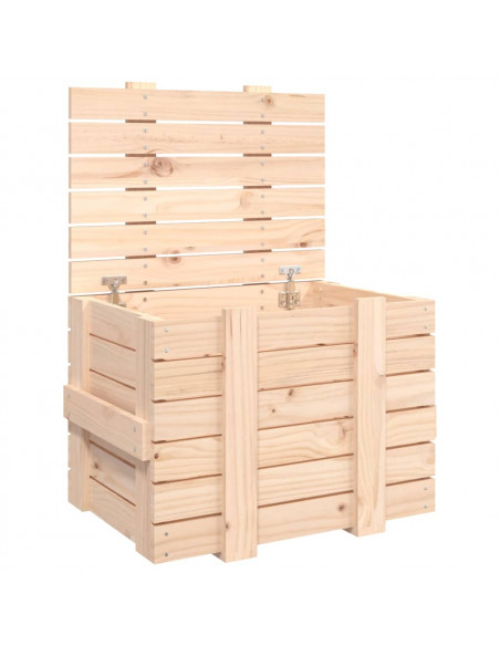 Contenitore Portaoggetti 58x40,5x42 cm Legno Massello di Pino