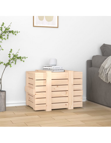 Contenitore Portaoggetti 58x40,5x42 cm Legno Massello di Pino
