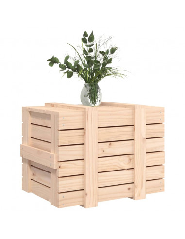 Contenitore Portaoggetti 58x40,5x42 cm Legno Massello di Pino