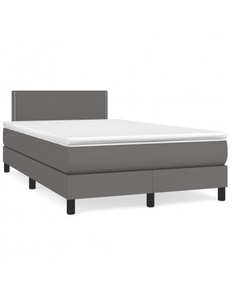 Giroletto Molle con Materasso e LED Grigio 120x190cm Similpelle