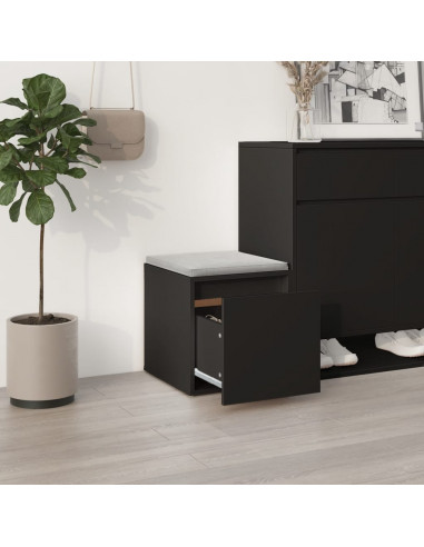 Cassetto Contenitore Nero 40,5x40x40 cm in Legno Multistrato