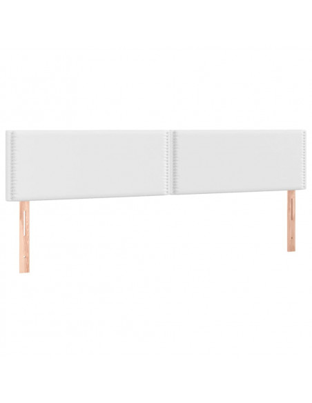 Testiera Bianca a LED 200x5x78/88 cm in Similpelle
