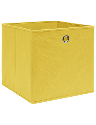 Contenitori 4 pz in Tessuto non Tessuto 28x28x28 cm Giallo