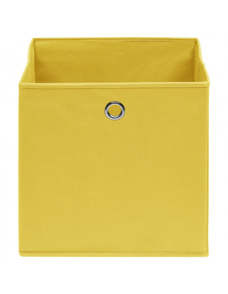 Contenitori 4 pz in Tessuto non Tessuto 28x28x28 cm Giallo