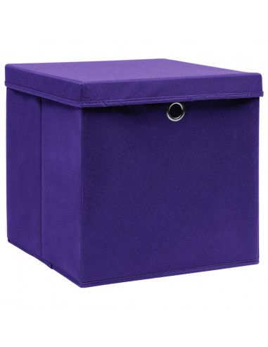 Contenitori con Coperchi 4 pz 28x28x28 cm Viola