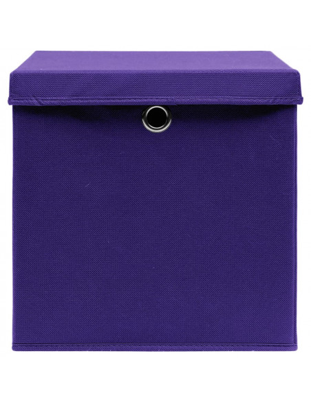 Contenitori con Coperchi 4 pz 28x28x28 cm Viola