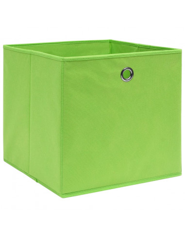 Contenitori 4 pz in Tessuto non Tessuto 28x28x28 cm Verde