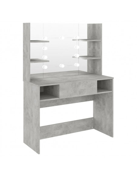 Toeletta con Luci LED 100x40x135 cm in MDF Grigio Cemento