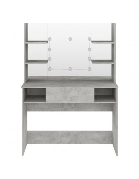 Toeletta con Luci LED 100x40x135 cm in MDF Grigio Cemento