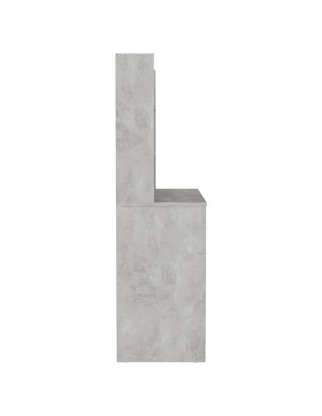 Toeletta con Luci LED 100x40x135 cm in MDF Grigio Cemento