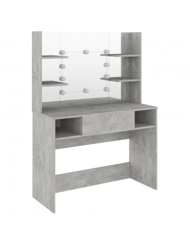 Toeletta con Luci LED 100x40x135 cm in MDF Grigio Cemento