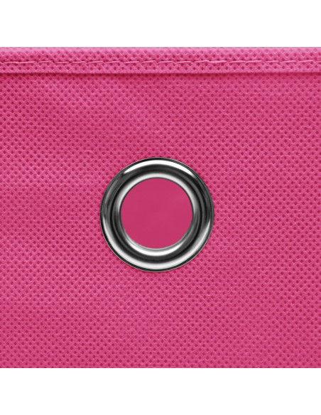 Contenitori 10 pz in Tessuto non Tessuto 28x28x28 cm Rosa