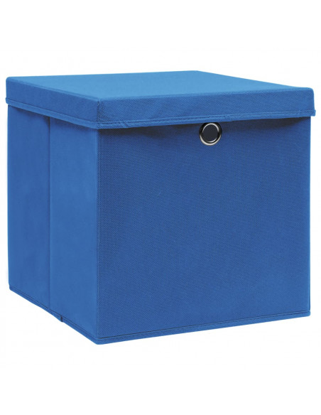 Contenitori con Coperchi 4 pz 28x28x28 cm Blu