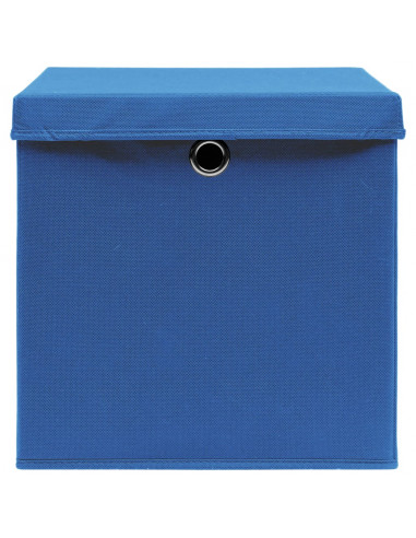 Contenitori con Coperchi 4 pz 28x28x28 cm Blu