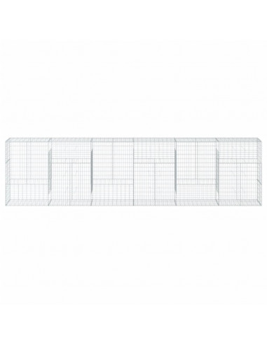 Cesto Gabbione con Copertura 600x50x150 cm in Ferro Zincato