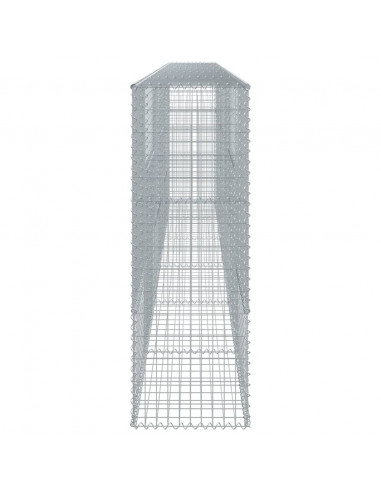 Cesto Gabbione con Copertura 600x50x150 cm in Ferro Zincato