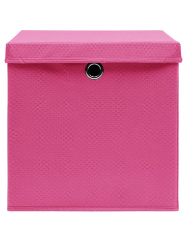 Contenitori con Coperchi 4 pz 28x28x28 cm Rosa