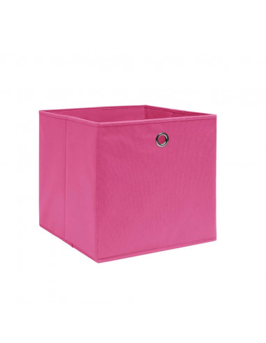 Contenitori 4 pz in Tessuto non Tessuto 28x28x28 cm Rosa