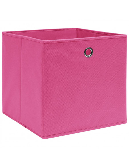 Contenitori 4 pz in Tessuto non Tessuto 28x28x28 cm Rosa