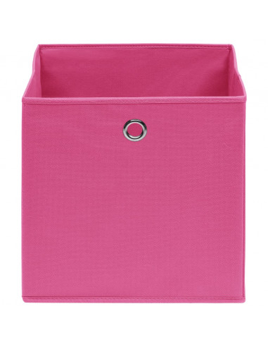 Contenitori 4 pz in Tessuto non Tessuto 28x28x28 cm Rosa