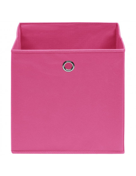Contenitori 4 pz in Tessuto non Tessuto 28x28x28 cm Rosa