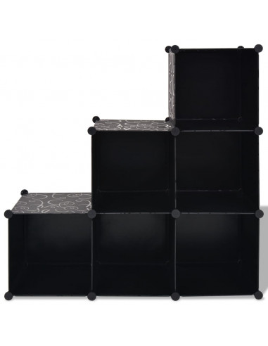 Armadio Salvaspazio a Cubo con 6 Scomparti Nero