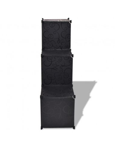 Armadio Salvaspazio a Cubo con 6 Scomparti Nero