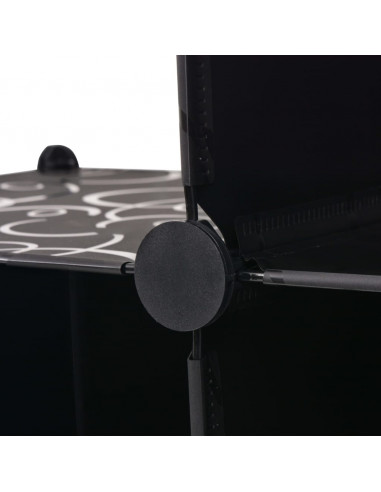 Armadio Salvaspazio a Cubo con 6 Scomparti Nero