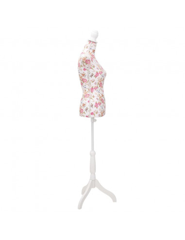Busto Sartoriale Donna Manichino Cottone Bianco con Rose