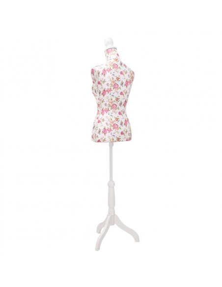 Busto Sartoriale Donna Manichino Cottone Bianco con Rose