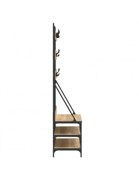 Appendiabiti con Porta Scarpe Rovere Sonoma 100x40x184 cm