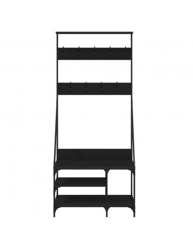 Appendiabiti con Porta Scarpe Nero 80x40x184 cm